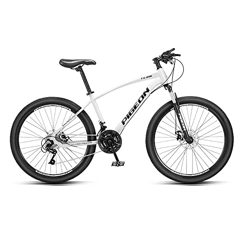 Vélos de montagnes : Yirunfa VTT Vélo 26 Pouces MTB, 21 Vitesses pour Adulte - Vélo D'extérieur - Double Frein à Disque - Selle Réglable - Cadre en Acier à Haute Teneur en Carbone, Amortisseur épaissi