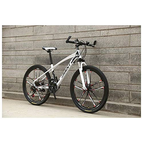Vélos de montagnes : YISUNF Sports de Plein air 26 '' Mountain Bike HighCarbon en Acier avec 17 '' Dual Frame Discbrake 2130 Vitesses, Plusieurs Couleurs (Color : White, Size : 21 Speed)