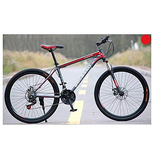 Vélos de montagnes : YISUNF Sports de Plein air 26" Mountain Bike Unisexe 2130 de vélo de Montagne délais, HighCarbon Cadre en Acier, Trigger Maj (Color : Red, Size : 24 Speed)