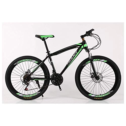 Vélos de montagnes : YISUNF Sports de Plein air VTT / Unisex Bicyclettes 26 « » Roue légère HighCarbon Cadre en Acier 2130 Frein à Disque Shimano délais, 26" (Color : Green, Size : 24 Speed)