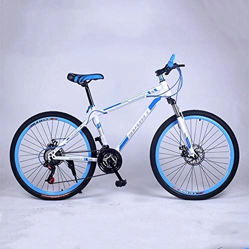 Vélos de montagnes : YXWJ 24 / 26 Pouces VTT for Hommes pneus Hardtail VTT sécurité à vélo Adulte Femme Vitesse Haute teneur en Carbone en Acier Bleu BIK Hardtail Montagne (Color : 24 inches, Taille : 21 Speed)