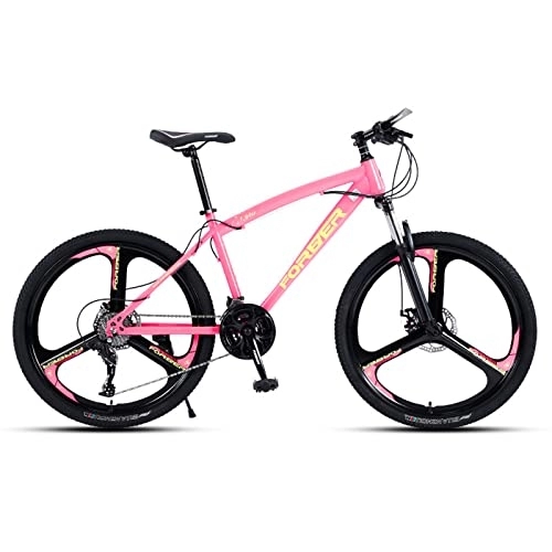 Vélos de montagnes : zcyg Vélo De Montagne Adulte, Roue 24 / 26 Pouces, 21 Vitesses avec Frein à Disque(Size:24inch, Color:Rose)