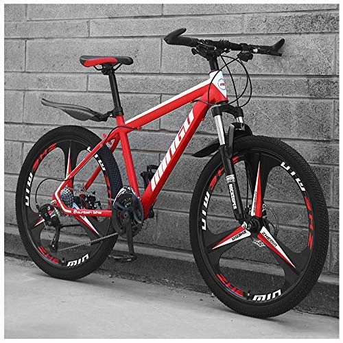Vélos de montagnes : ZMCOV Velo VTT avec Suspension Avant, High-Carbon Steel Vélo De Montagne 24 / 26 Pouces, 3 Spoke Bike, 21 Speed, 24Inch