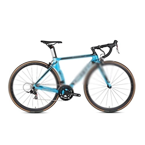 Vélos de routes : Bicycles for Adults Speed Carbon Road Bike Groupset 700Cx25C Tire (Color : Blue, Size : 22_46CM)