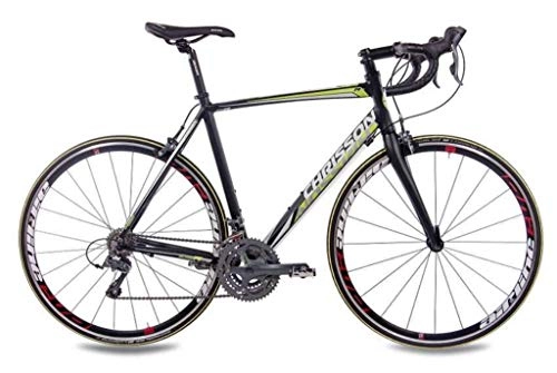 Vélos de routes : CHRISSON Vélo de course 28" avec fourche Shimano Claris Carbon 24 vitesses Noir mat Taille du cadre : 56 cm