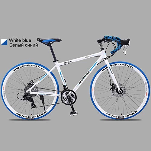 Vélos de routes : Domrx Vélo de Route en Alliage d'aluminium 700c 21 27and30speed vélo de Route vélo de Route Sable à Deux disques vélo ultra-léger-30 Vitesses WL H Top