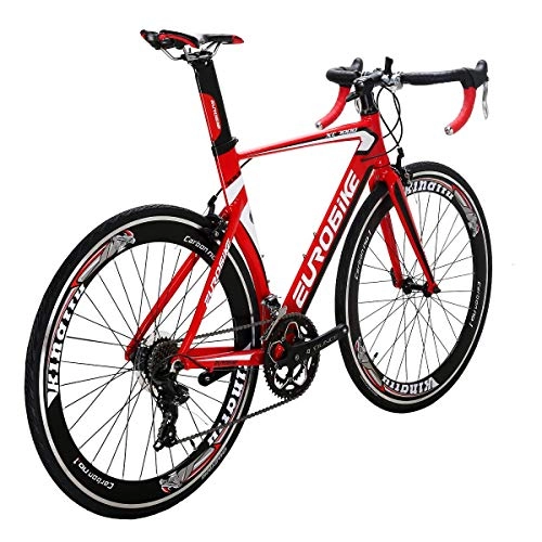 Vélos de routes : Eurobike XC7000 Vélo de route en aluminium Cadre 54 cm Roues 700C 14 vitesses Rouge