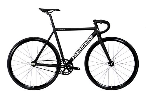 Vélos de routes : FabricBike Light Pro - Vélo Fixie, Fixed Gear, Single Speed, Cadre et Fourche Aluminium, Roues 28", 3 Tailles, 4 Couleurs, 8, 45 kg (Taille M) (Light Pro Matte Black, M-54cm)