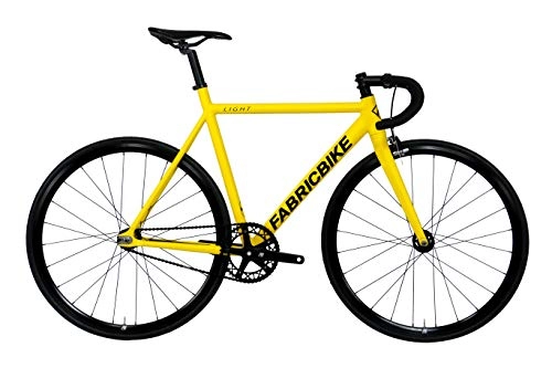 Vélos de routes : FabricBike Light Pro - Vélo Fixie, Fixed Gear, Single Speed, Cadre et Fourche Aluminium, Roues 28", 3 Tailles, 4 Couleurs, 8, 45 kg (Taille M) (Light Pro Matte Yellow, M-54cm)