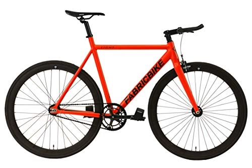 Vélos de routes : FabricBike Light - Vélo Fixie, Fixed Gear, Single Speed, Cadre et Fourche Aluminium, Roues 28", 3 Tailles, 4 Couleurs, 9, 45 kg (Taille M) (L-58cm, Light Matte Red)
