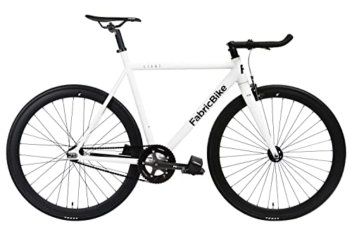 Vélos de routes : FabricBike Light - Vélo Fixie, Fixed Gear, Single Speed, Cadre et Fourche Aluminium, Roues 28", 3 Tailles, 4 Couleurs, 9, 45 kg (Taille M) (L-58cm, Light Pearl White)