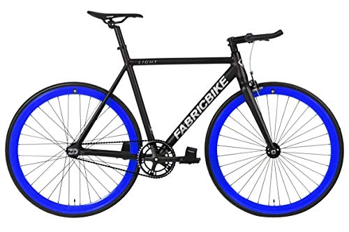 Vélos de routes : FabricBike Light - Vélo Fixie, Fixed Gear, Single Speed, Cadre et Fourche Aluminium, Roues 28", 3 Tailles, 4 Couleurs, 9, 45 kg (Taille M) (M-54cm, Light Black & Blue)