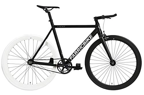 Vélos de routes : FabricBike Light - Vélo Fixie, Fixed Gear, Single Speed, Cadre et Fourche Aluminium, Roues 28", 3 Tailles, 4 Couleurs, 9, 45 kg (Taille M) (M-54cm, Light Black & White)