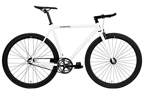 Vélos de routes : FabricBike Original Pro - Vélo Fixie Noir, Fixed Gear, Single Speed, Cadre Hi-Ten Acier, 10Kg… (Pro White & Matte Black, L-58cm)