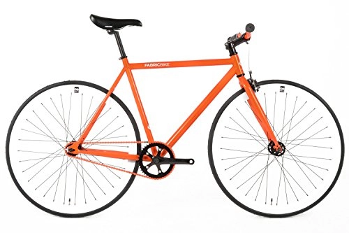 Vélos de routes : FabricBike- Vlo Fixie Orange, Fixed Gear, Single Speed, Cadre Hi-Ten Acier, 10Kg (Orange & White, S-49)