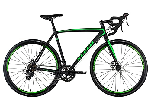 Vélos de routes : KS Cycling Gravelbike Vélo de Course 28" Xceed Noir / Vert RH 54 cm Mixte-Adulte, Zoll