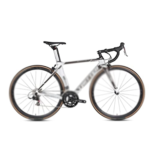 Vélos de routes : Mens Bicycle Speed Carbon Road Bike Groupset 700Cx25C Tire (Color : Yellow, Size : 22_52CM) (White 22_54CM)