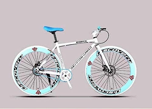 Vélos de routes : MJY Vélo de route, vélos de 26 pouces, double frein à disque, cadre en acier à haute teneur en carbone, course de vélos de route, hommes 'S et femmes adultes 5-25