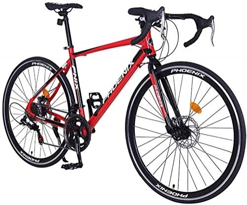 Vélos de routes : QUETAZHI Cross-Country Speed ​​Route 14, Cadre en Aluminium, Double Disque de vélos, Course Pneus de la 700C, Noir Rouge / Noir Blanc / Vert QU604 (Color : Black Red)