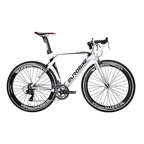 Vélos de routes : SD XC7000 Vélo de route léger pour adulte Cadre en aluminium 54 cm 700 C Blanc
