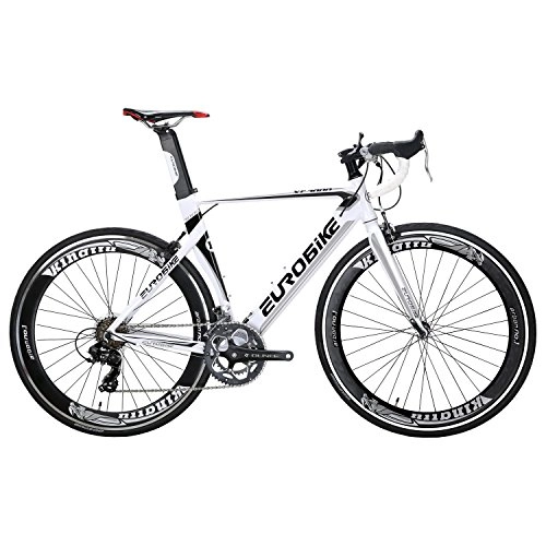 Vélos de routes : SD XC7000 Vélo de route léger pour adulte - Cadre en aluminium - 54 cm - 700 C (Blanc)