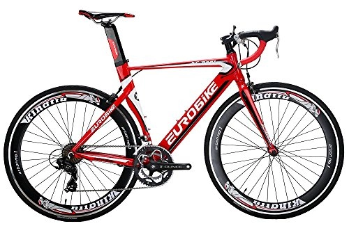 Vélos de routes : SL Vélo de route XC7000 - 14 vitesses - Blanc - 54 cm - Double suspension - Rouge