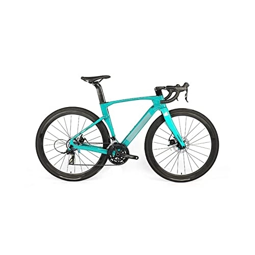 Vélos de routes : TABKER Vélo de Route Carbon Fiber Road Bike Belt Speed Bike Men's Road Bike Carbon Professional Bike (Color : Blue, Size : M)