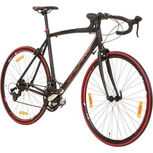 Vélos de routes : Viking Vuelta Sti Vélo de course 700C 28" (71 cm) – 4 tailles de cadre – 2 couleurs, noir / rouge, 59 cm