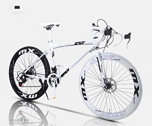 Vélos de routes : Vélo de route, 24 vitesses, 26 pouces, double frein à disque, cadre en acier à haute teneur en carbone, vélo de course, homme et femme adulte 5–25, 60 couteaux Fengong (couleur : 60 couteaux)
