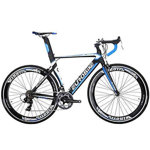 Vélos de routes : Vélo de Route 54 cm Cadre en Aluminium Adulte Hommes et Femmes 14 Vitesses vélo de Course léger (Bleu)