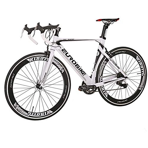 Vélos de routes : Vélo de route 54 cm pour adultes et femmes, 14 vitesses, vélo de course léger XC7000 (blanc)
