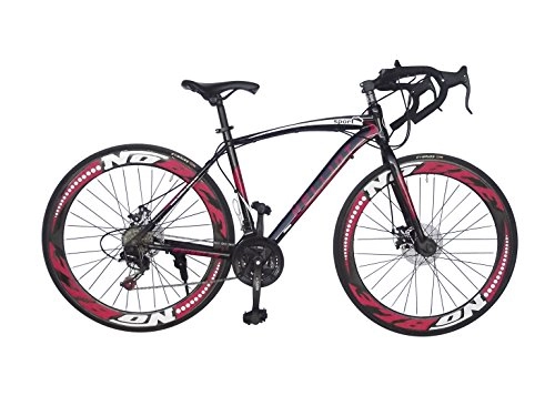 Vélos de routes : Vélo de route, vélo de sport, shimano, 21 vitesses, disques de freins (Noir)