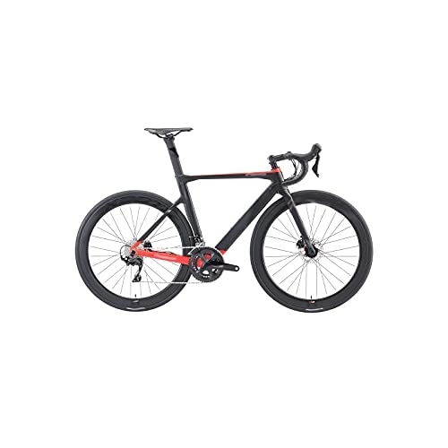Vélos de routes : Wonzone zxc Vélo de route en carbone avec frein à disque hydraulique, vélo de route en fibre de carbone, vélo de course avec 22 vitesses (couleur : noir)