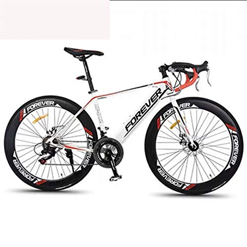 Vélos de routes : WYN Aluminum Alloy Road Bicycle 14 Speed for Adult, White Red 700c
