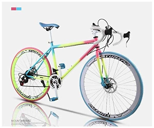 Vélos de routes : YANGSANJIN Vélo de route, 24 vitesses, 26 pouces, double frein à disque, cadre en acier à haute teneur en carbone, vélo de route, course pour homme et femme adulte