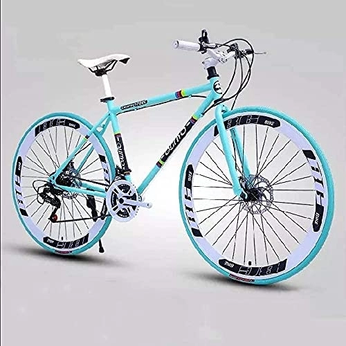 Vélos de routes : ZHLFDC 2021 Nouveau vélo, cool à 24 vélos de 26 pouces de 26 pouces vélo pour femmes, cadre en acier à haute teneur en carbone, vélo de route pour adultes, course à bicyclettes à double disque, vélo d