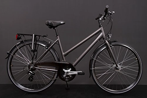 Vélos de villes : 28 "Aluminium Mifa Femme Trekking Vélo Shimano 21 vitesses Moyeu dynamo Gris RH 50 cm