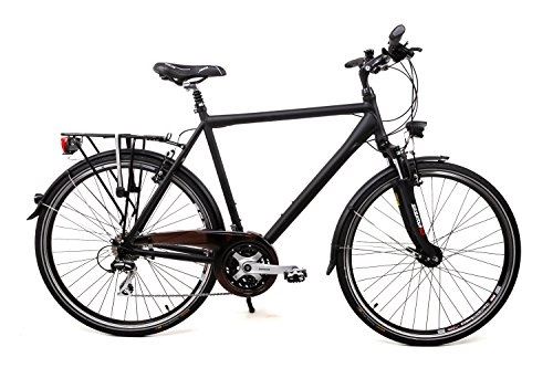 Vélos de villes : 28"Aluminium Mifa Shimano Trekking Vlo pour homme 21vitesses Moyeu dynamo Noir RH 55cm