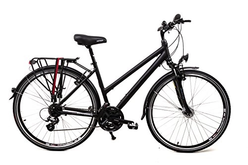 Vélos de villes : 28 "Aluminium Mifa Vélo de trekking femme Shimano 24 vitesses Moyeu dynamo Noir