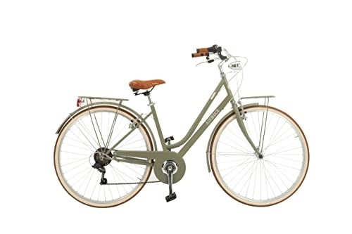 Vélos de villes : Airbici Vélo 619M Malagueta Cadre en acier, 6 vitesses, roues 700 x 35 C (Vert)