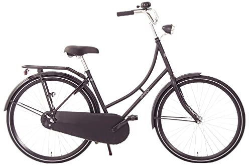 Vélos de villes : Amigo Classic C1 Vélo pour femme – Vélo 26" fille – Vélo hollandais pour femme – Convient à partir de 160-170 cm – Vélo de ville avec frein à main, éclairage et support de vélo – Noir