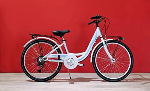 Vélos de villes : BICICLETTA 24 MONOTUBE LAZY DAYS SHIMANO 6V acier rapide (blanc)