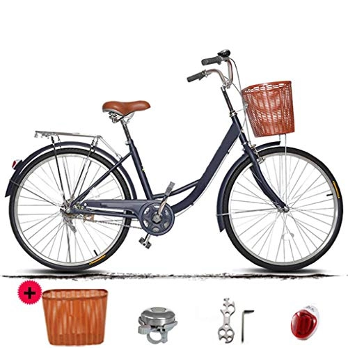 Vélos de villes : Bicyclette 26 Pouces, 24 Pouces Vélo Amortisseur Poids Léger Voyage-bleu-24