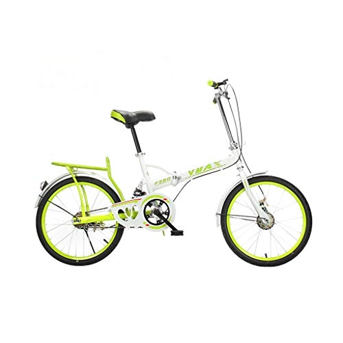 Vélos de villes : BIKESJN 20 Pouces Vélo Pliant Adulte Ultra Léger Portable Petit Enfant Étudiants Banlieue Style Vélo De Ville City Shopper Vélo Vélo Absorbant Les Chocs (Color : Green)