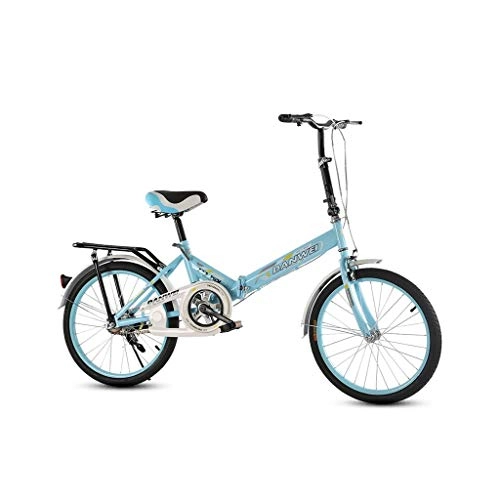 Vélos de villes : BIKESJN 20 Pouces vélo vélo Pliant Ville vélo léger vélo Ville Pliable vélo Adulte étudiants Ville Banlieue vélo entièrement assemblé vélo Shopper vélo ( Color : Blue )