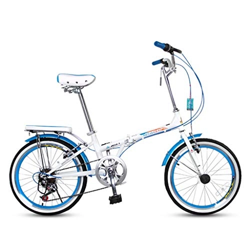 Vélos de villes : BIKESJN Vélo Pliant Adulte Hommes Et Femmes Ultra Léger Vélo De Route Portable Vélo De Ville Équipé Vélo Absorbant Les Étudiants Vélo (Color : Blue)