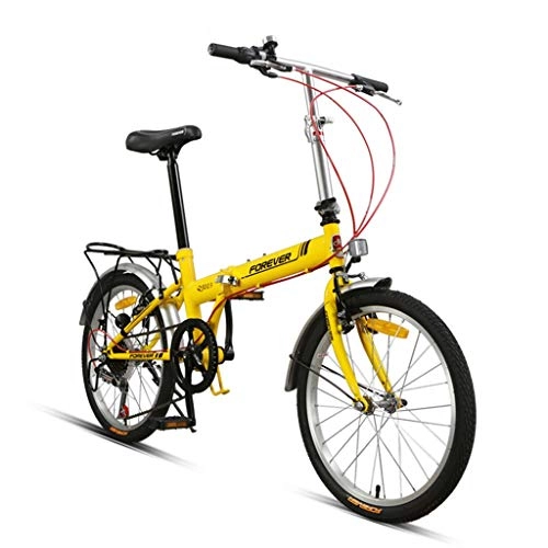 Vélos de villes : BIKESJN Vélo Pliant for Adultes, Hommes et Femmes, vélo de Route Ultra léger, vélo de Ville Portable, Mini vélo (Color : Yellow)
