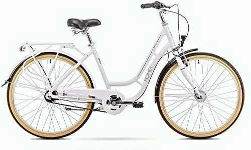 Vélos de villes : Breluxx® Vélo pour femme 26" en aluminium, frein à rétropédalage, Nexus 7 vitesses, dynamo moyeu + éclairage, vélo rétro, blanc – Modèle 2020