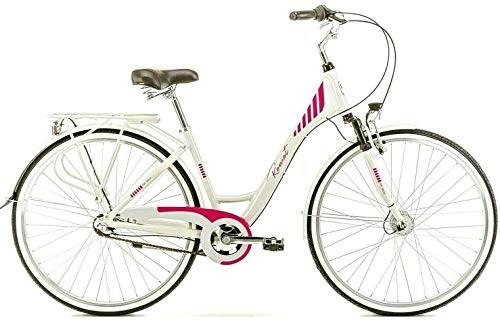 Vélos de villes : Breluxx® Vélo pour femme 28" en aluminium Art Deco 3, frein à rétropédalage, Nexus 3 vitesses moyeu dynamo + éclairage, vélo rétro, gris / rose – Modèle 2020
