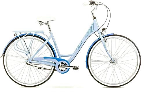 Vélos de villes : Breluxx® Vélo pour femme 28" en aluminium moderne 3, frein à rétropédalage, Nexus 3 vitesses, dynamo moyeu + éclairage, rétro vélo, bleu – Modèle 2020
